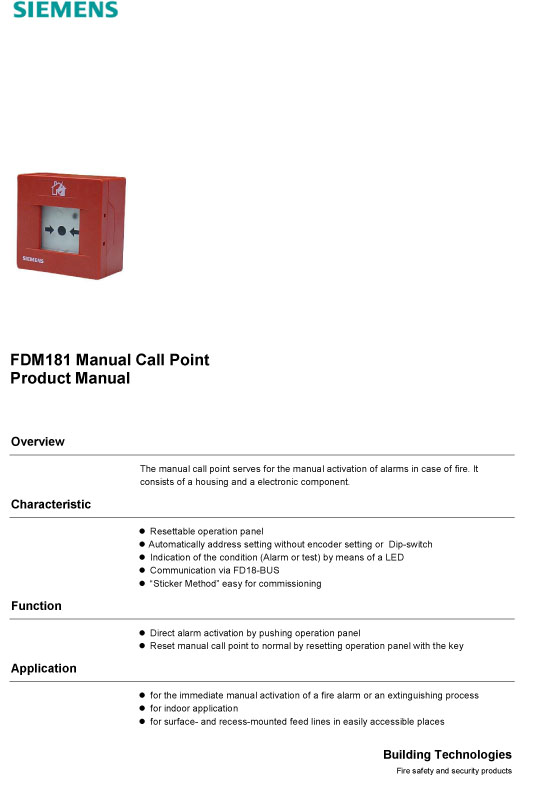 Siemens Fire Alarm catalog