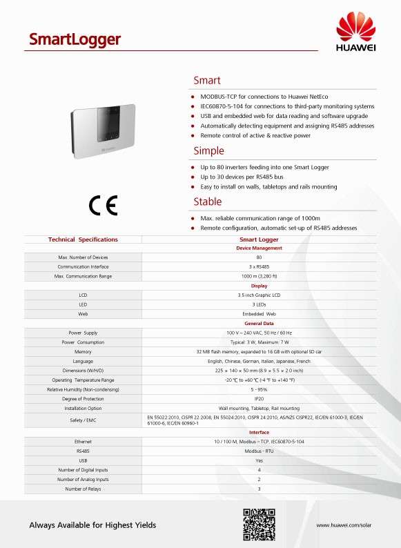 Huawei Solar Cell catalog